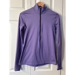 Nike Pro Dri Fit Lavender Quarter Zip  Athletic Top Women's Medium Thumbholes